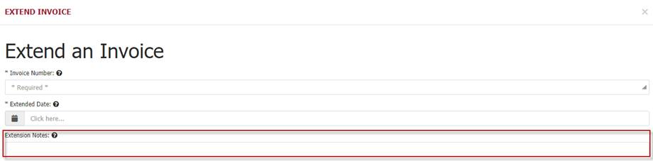 Extend an invoice Extend an invoice